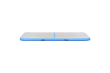 Uppblåsbar gymnastikmatta med pump 300x100x10 cm PVC blå