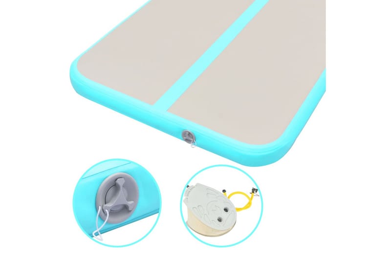 Uppblåsbar gymnastikmatta med pump 300x100x10 cm PVC grön - Grön - Sport & fritid - Hemmagym - Träningsredskap - Gymnastikmatta & Airtrack
