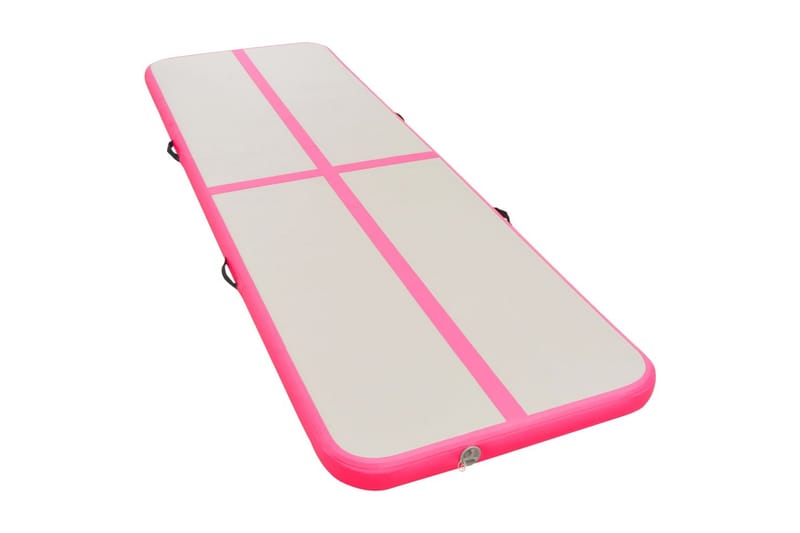 Uppblåsbar gymnastikmatta med pump 600x100x10 cm PVC rosa - Rosa - Gymnastikmatta & Airtrack