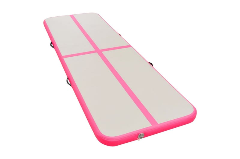 Uppblåsbar gymnastikmatta med pump 400x100x10 cm PVC rosa - Rosa - Gymnastikmatta & Airtrack