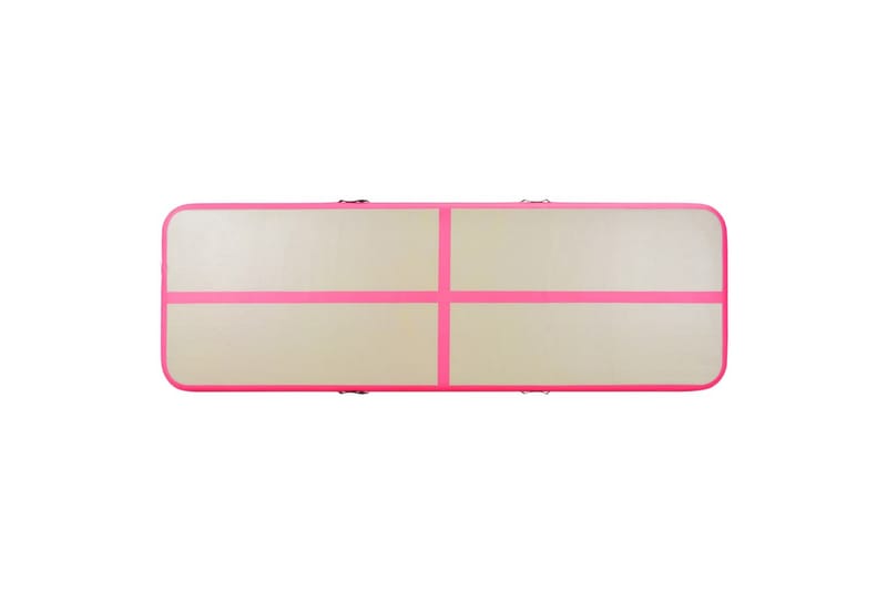 Uppblåsbar gymnastikmatta med pump 400x100x10 cm PVC rosa - Rosa - Gymnastikmatta & Airtrack