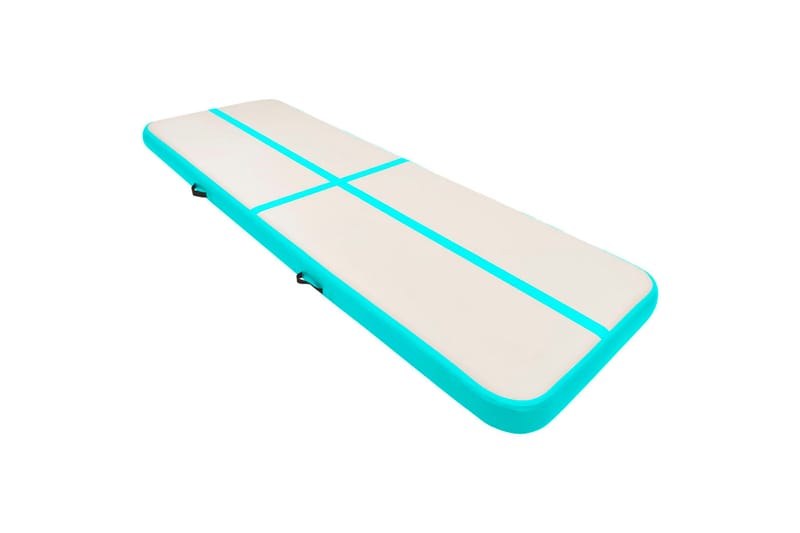 Uppblåsbar gymnastikmatta med pump 500x100x20 cm PVC grön - Grön - Sport & fritid - Hemmagym - Träningsredskap - Gymnastikmatta & Airtrack
