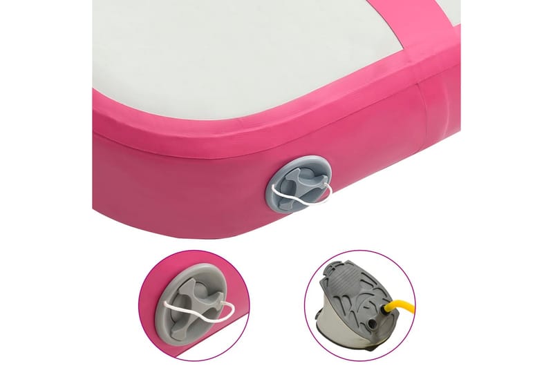 Uppblåsbar gymnastikmatta med pump 60x100x20 cm PVC rosa - Rosa - Sport & fritid - Hemmagym - Träningsredskap - Gymnastikmatta & Airtrack