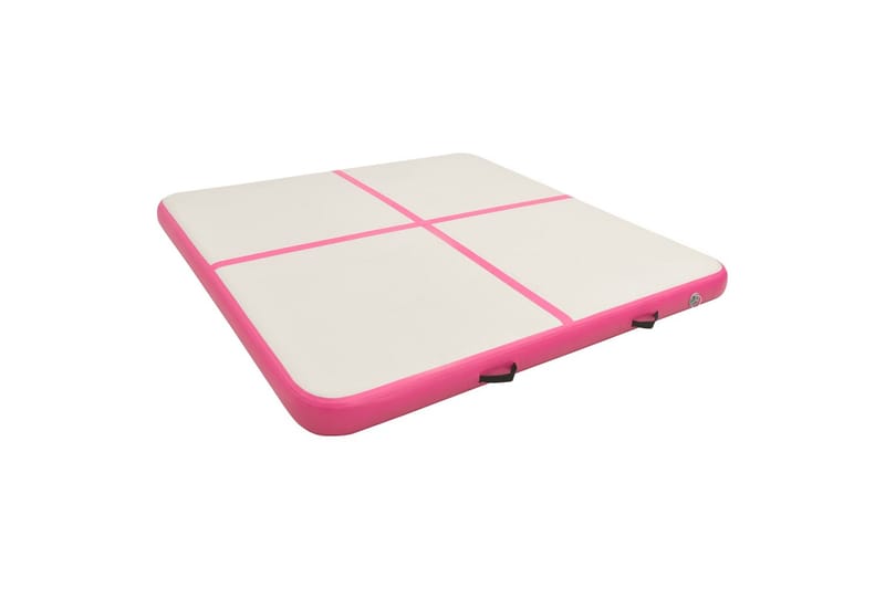 Uppblåsbar gymnastikmatta med pump 200x200x20 cm PVC rosa - Rosa - Gymnastikmatta & Airtrack