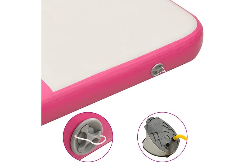 Uppblåsbar gymnastikmatta med pump 200x200x20 cm PVC rosa - Rosa - Sport & fritid - Hemmagym - Träningsredskap - Gymnastikmatta & Airtrack