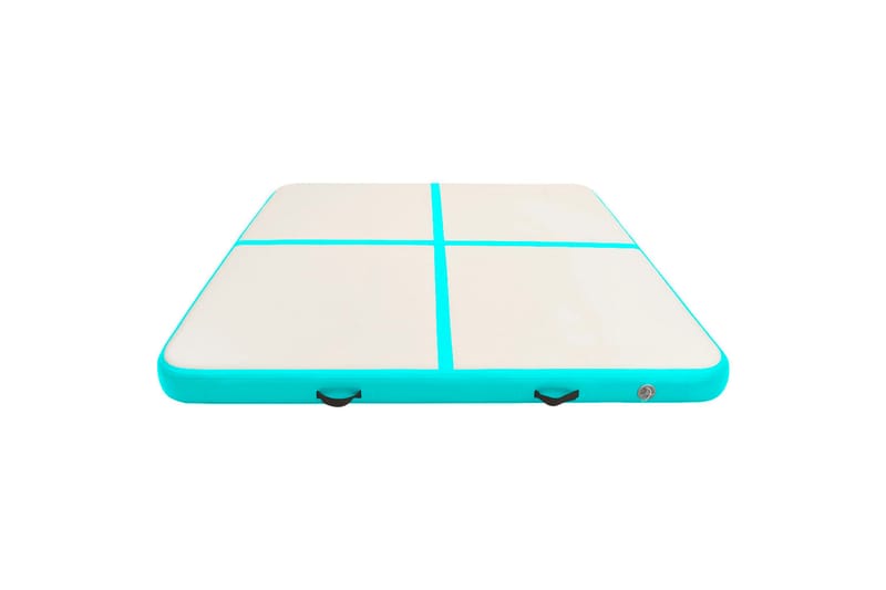 Uppblåsbar gymnastikmatta med pump 200x200x10 cm PVC grön - Grön - Sport & fritid - Hemmagym - Träningsredskap - Gymnastikmatta & Airtrack
