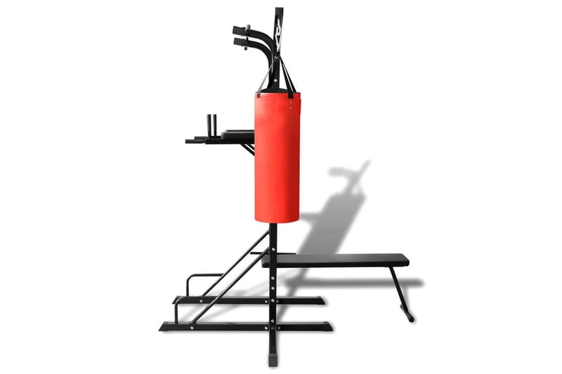 Power Tower med sit-up-bänk och boxning väska - Svart - Träningsbänk & bänkpressbänk - Crossfit utrustning