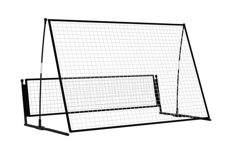 2-i-1 returnät/fotbollsmål 202x104x120 cm stål - Svart - Utomhusspel