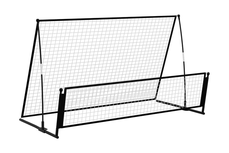 2-i-1 returnät/fotbollsmål 202x104x120 cm stål - Svart - Utomhusspel