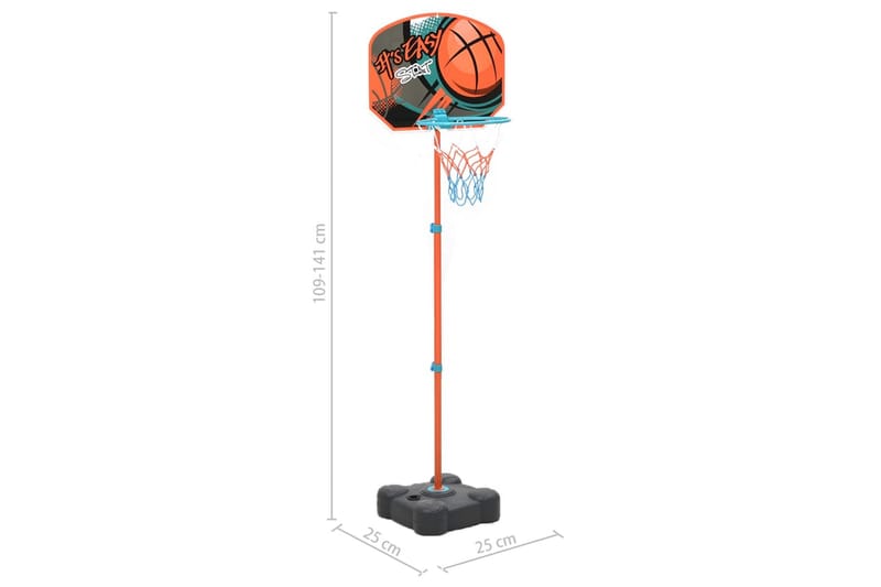 Flyttbar basketkorg justerbar 109-141 cm - Flerfärgad - Utomhusspel