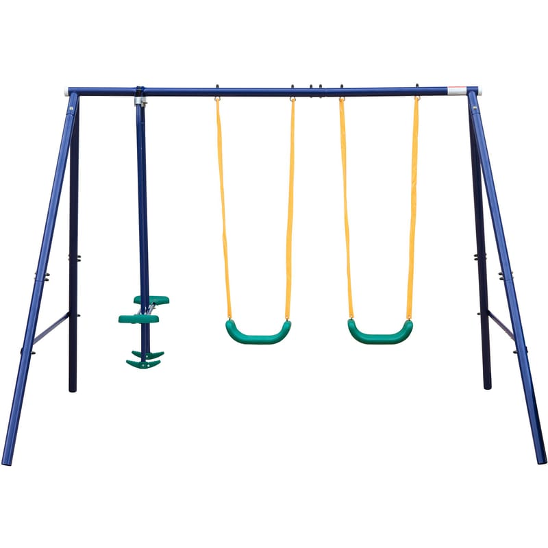 Gungställning utelek barn | 1 dubbelgunga + 2 enkelgungor - Sport & fritid - Lek & sport - Lekplats & lekplatsutrustning