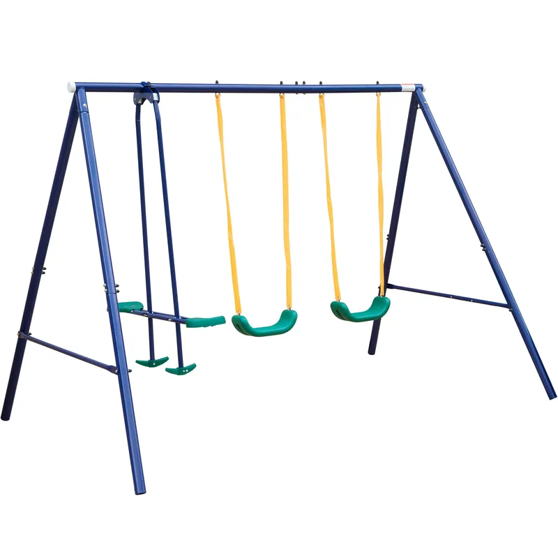 Gungställning utelek barn | 1 dubbelgunga + 2 enkelgungor, undefined