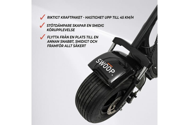 Swoop Kruiser Elscooter Turbo 2000W - Vit - Sport & fritid - Lek & sport - Lekfordon & hobbyfordon