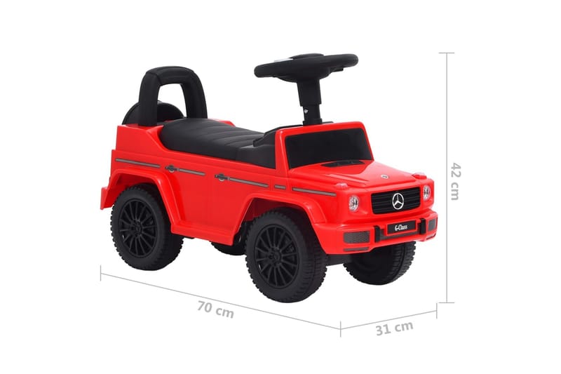 Barnbil Mercedes Benz G63 röd - Röd - Lekplats & lekplatsutrustning - Trampbil - Lekfordon & hobbyfordon