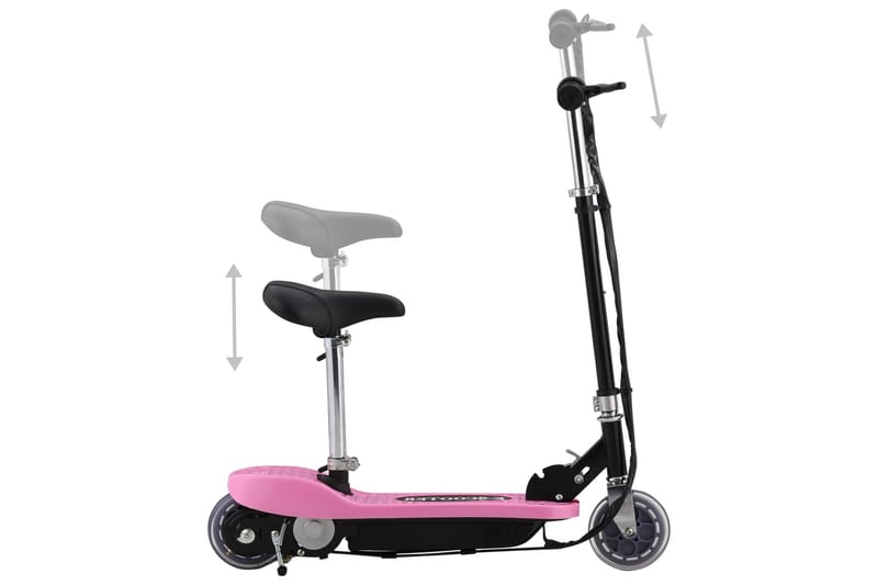 Elektrisk sparkcykel med sadel 120 W rosa - Rosa - Lekplats & lekplatsutrustning - El scooter & el sparkcykel - Lekfordon & hobbyfordon