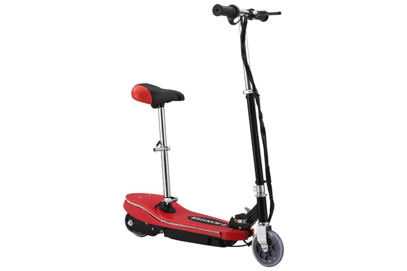 Elektrisk sparkcykel med sits och LED 120 W röd - Röd - Lekfordon & hobbyfordon - Lekplats & lekplatsutrustning - Sparkcykel