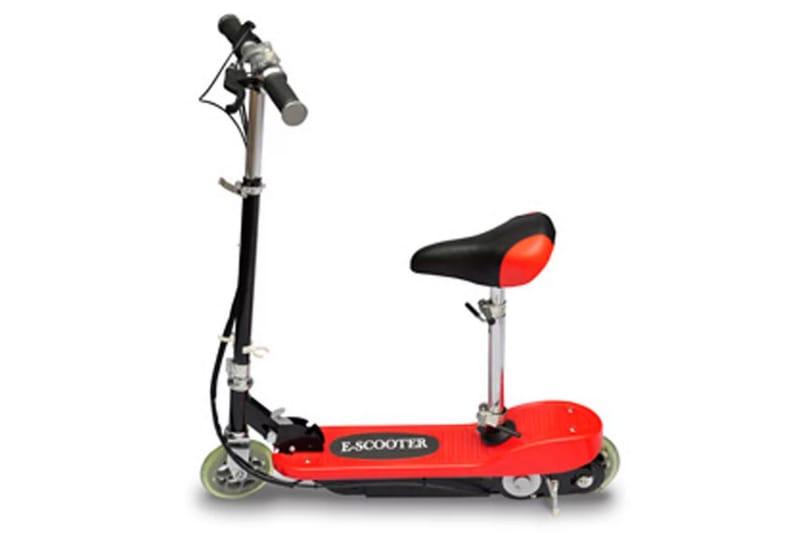 Elsparkcykel med sadel 120 W röd - Röd - Lekplats & lekplatsutrustning - Lekfordon & hobbyfordon - El scooter & el sparkcykel