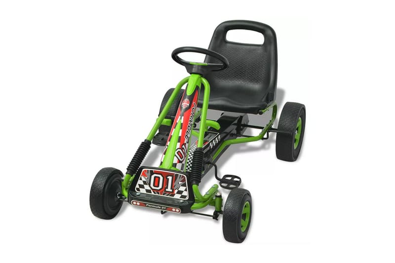 Gokart med pedal och justerbart säte grön - Grön - Lekplats & lekplatsutrustning - Lekfordon & hobbyfordon - Trampbil