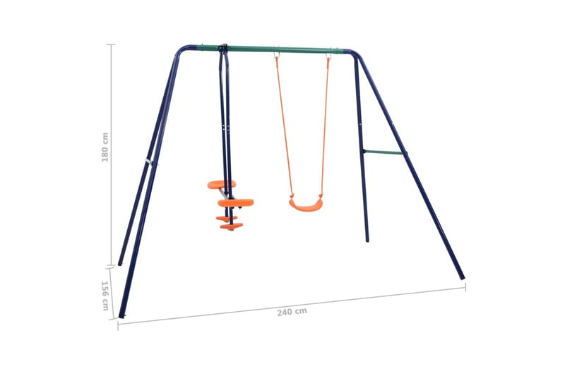 Gungställning med 3 sitsar stål - Orange - Lekplats & lekplatsutrustning - Gunga & gungställning