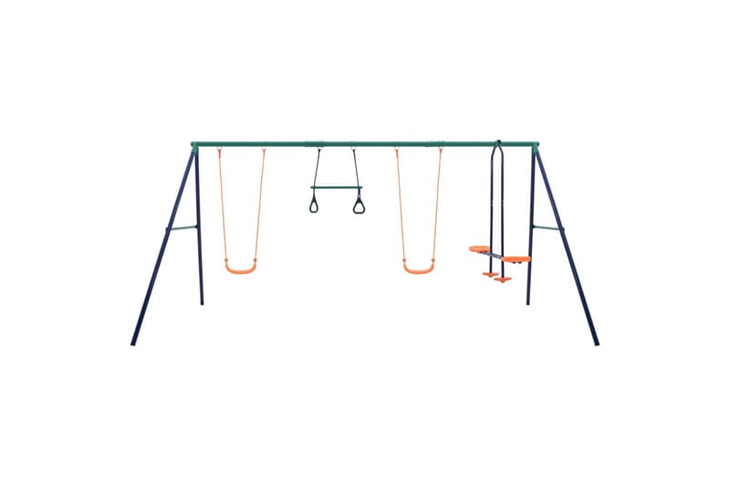 Gungställning med ringar och 4 sitsar stål - Orange - Lekplats & lekplatsutrustning - Gunga & gungställning