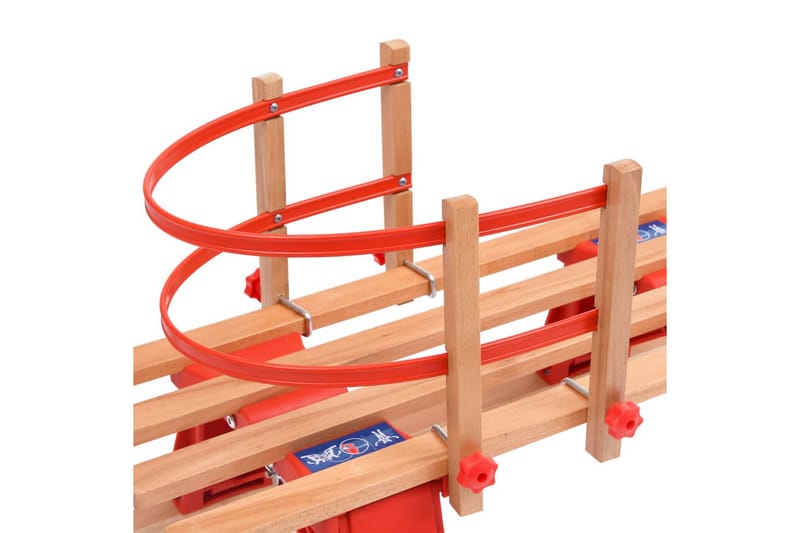 Hopfällbar kälke med ryggstöd 119 cm trä - Röd - Lekplats & lekplatsutrustning