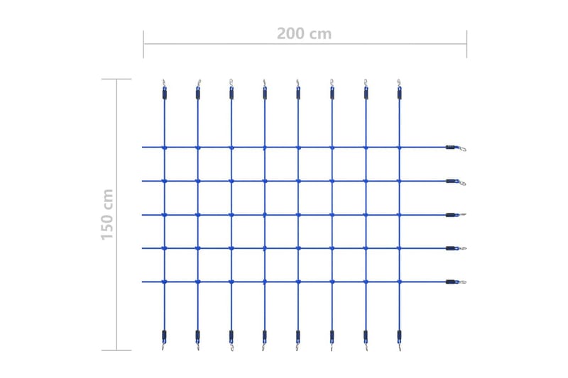 Klätternät 200x150 cm blå - Blå - Sport & fritid - Lek & sport - Lekplats & lekplatsutrustning