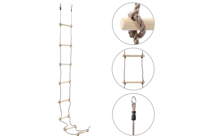Repstege för barn 290 cm trä - Brun - Sport & fritid - Lek & sport - Lekplats & lekplatsutrustning