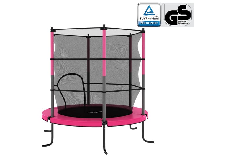 Studsmatta med säkerhetsnät rund 140x160 cm rosa - Sport & fritid - Lek & sport - Lekredskap & utelek