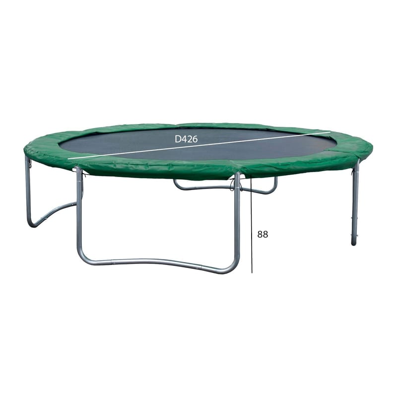 Studsmatta med skyddskant 426 cm - grön kantskydd, svart hoppmatta - Sport & fritid - Lek & sport - Lekredskap & utelek