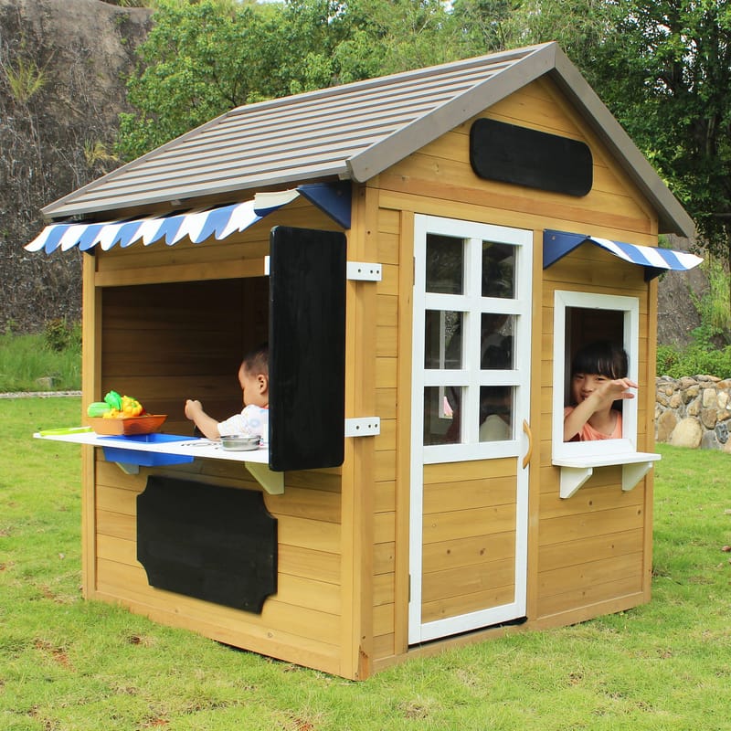 Lekstuga i trä 1,5m² med kök/café | Komplett byggsats - Sport & fritid - Lek & sport - Lekstuga