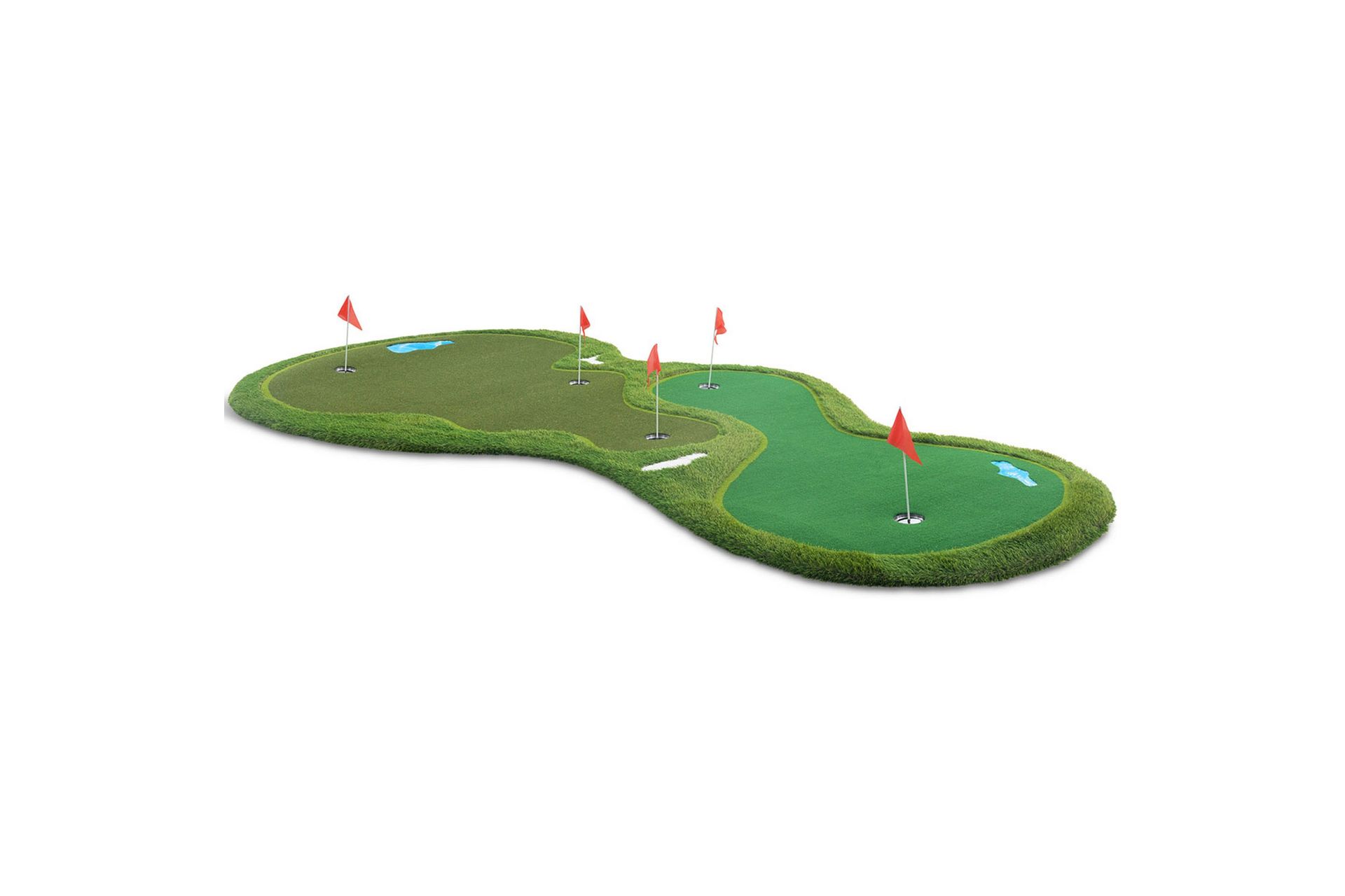 Golfmatta Pro Dubbla greener och vattenhinder 4x2m Grön - Lyfco