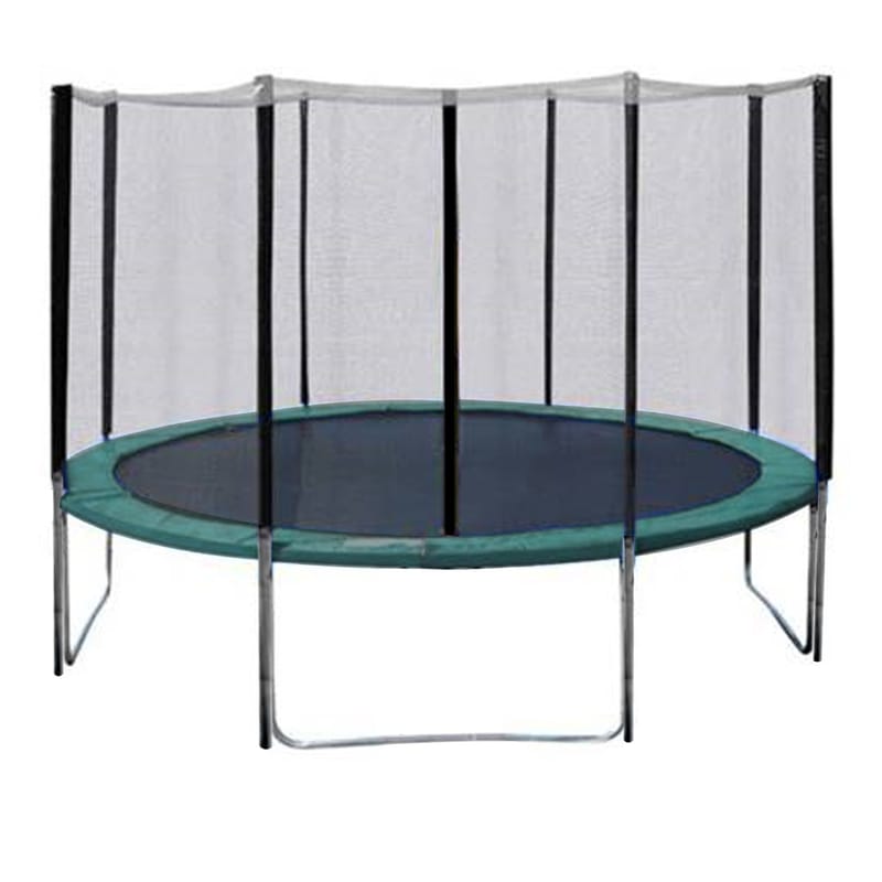 Studsmatta med skyddskant 426 cm - grön kantskydd, svart hoppmatta - Sport & fritid - Lek & sport - Sportredskap & sportutrusning