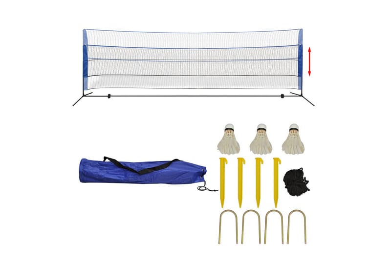 Badmintonnät med fjäderbollar 500x155 cm - Utomhusspel