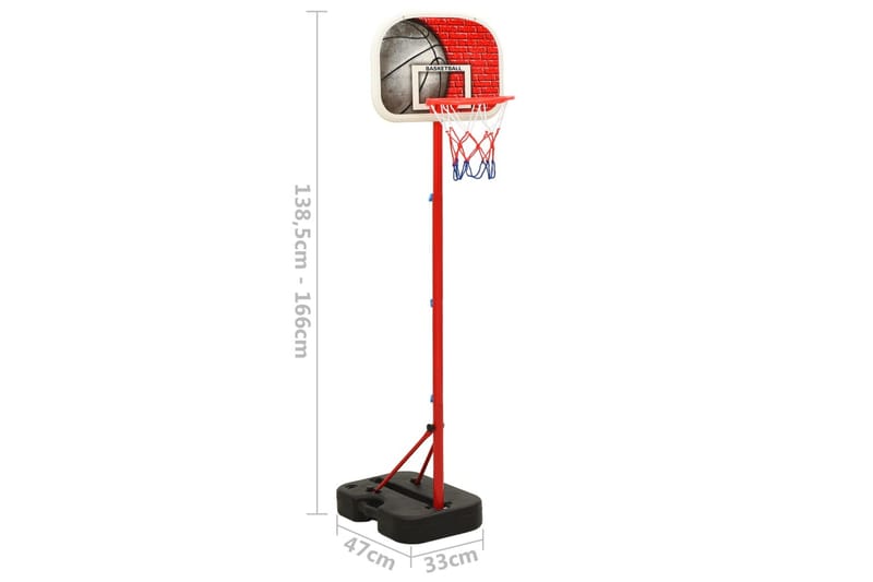 Flyttbar basketkorg justerbar 138,5-166 cm - Flerfärgad - Utomhusspel