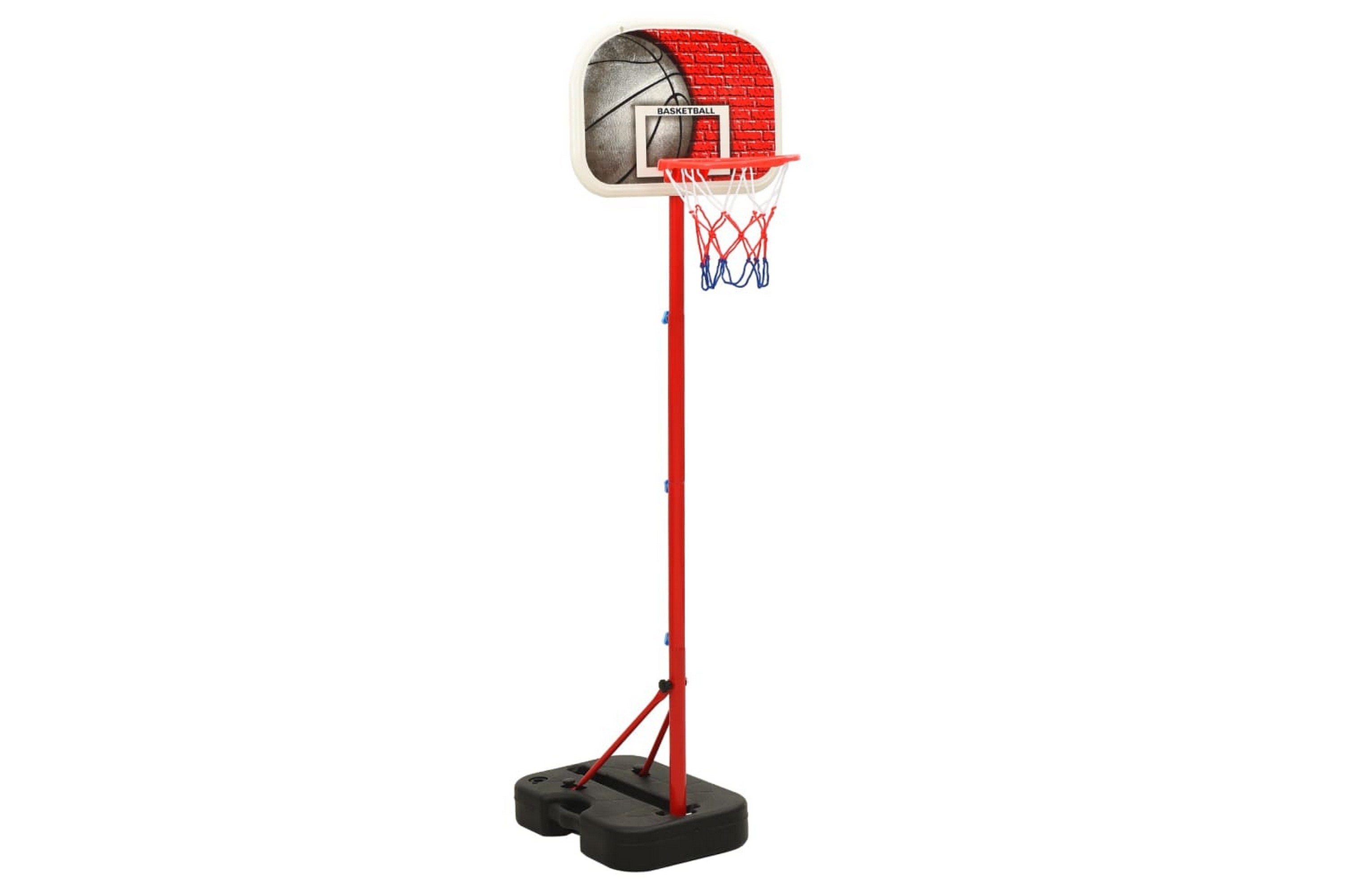 Flyttbar basketkorg justerbar 138,5-166 cm - Flerfärgad 80347