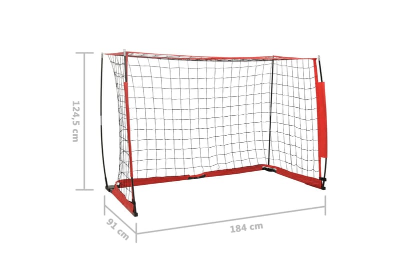 Fotbollsmål 184x91x124,5 cm stål - Svart - Sport & fritid - Lek & sport - Utomhusspel
