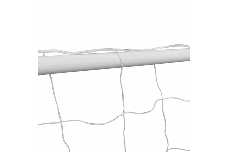 Fotbollsmål i stål med nät 240x90x150 cm - Vit - Utomhusspel