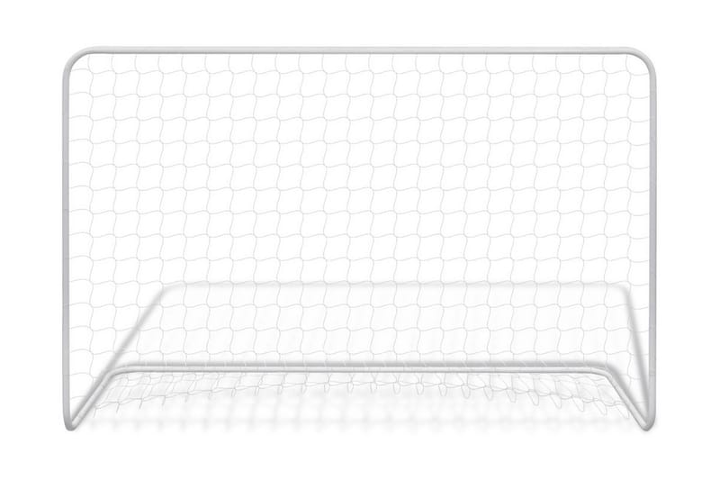 Fotbollsmål med nät 182x61x122 cm stål vit - Vit - Sport & fritid - Lek & sport - Utomhusspel