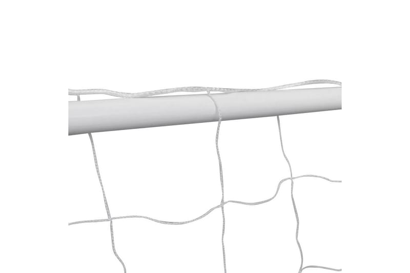 Fotbollsmål med nät 182x61x122 cm stål vit - Vit - Utomhusspel