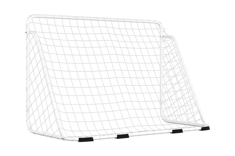 Fotbollsmål med nät vit 180x90x120 cm stål - Vit - Utomhusspel