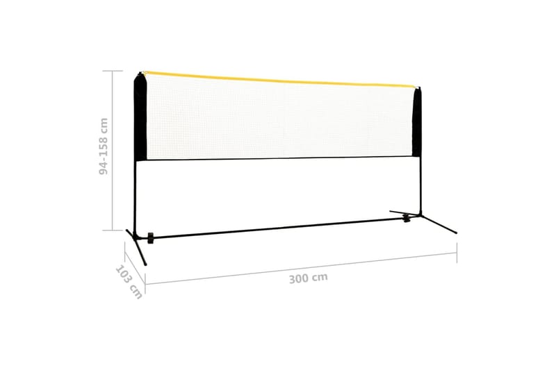 Justerbart badmintonnät 300x103x94-158 cm metall - Sport & fritid - Lek & sport - Utomhusspel