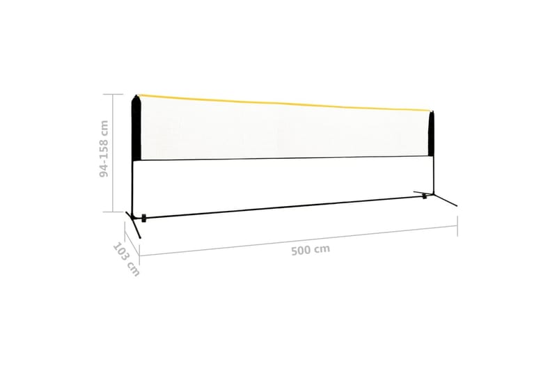 Justerbart badmintonnät 500x103x94-158 cm metall - Sport & fritid - Lek & sport - Utomhusspel