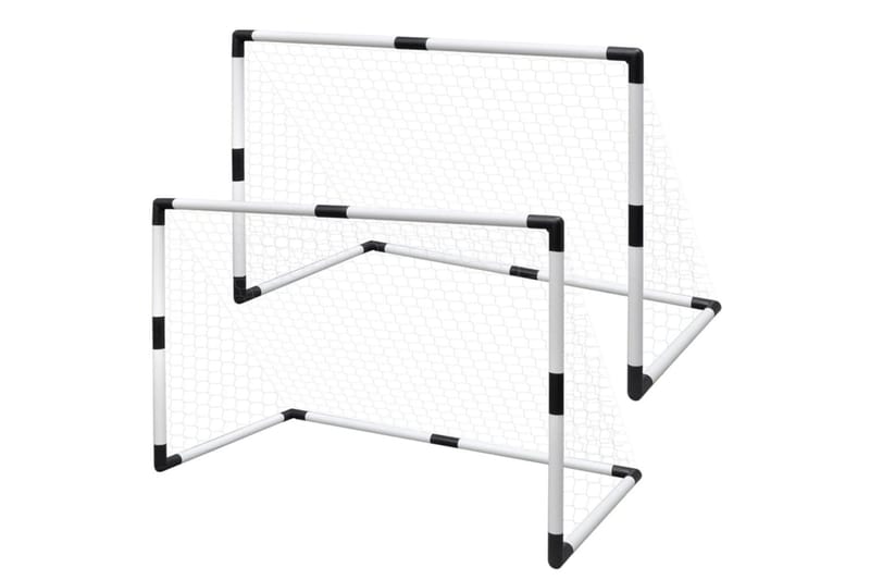 Minifotbollsmål 2-pack för barn 91,5x48x61cm - Vit - Utomhusspel