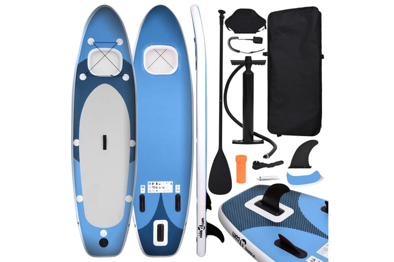 Upplåsbar SUP-bräda set blå 300x76x10 cm - Blå - SUP & paddleboard