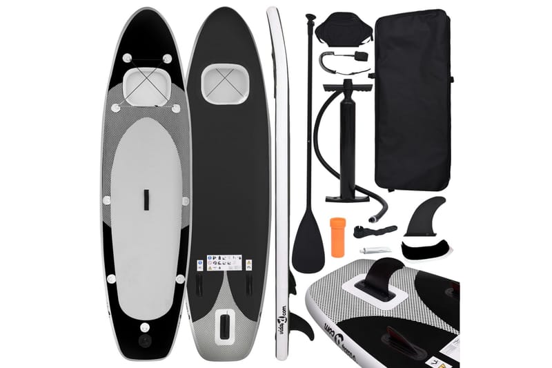 Upplåsbar SUP-bräda set svart 360x81x10 cm - Svart - SUP & paddleboard