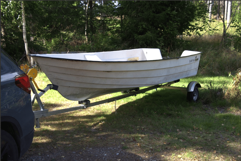 Båttrailer med vinsch | Maxlast 540kg | 469x180cm - Sport & fritid - Marint - Båttrailer & båtvagn