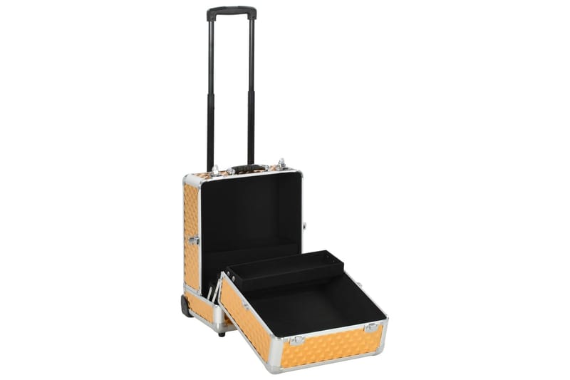 Sminkresväska 35x29x45 cm guld aluminium - Guld - Sport & fritid - Resetillbehör