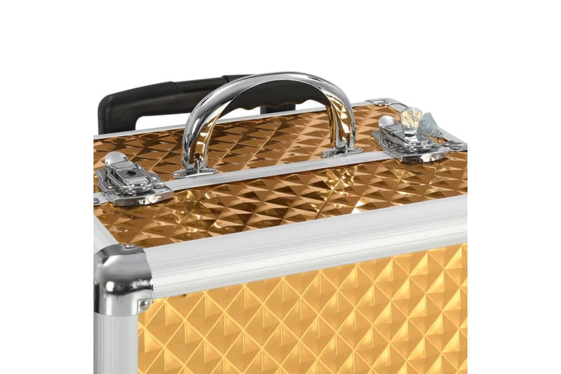 Sminkresväska 35x29x45 cm guld aluminium - Guld - Sport & fritid - Resetillbehör