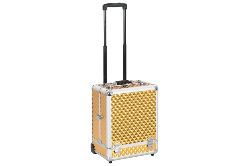 Sminkresväska 35x29x45 cm guld aluminium - Guld - Sport & fritid - Resetillbehör