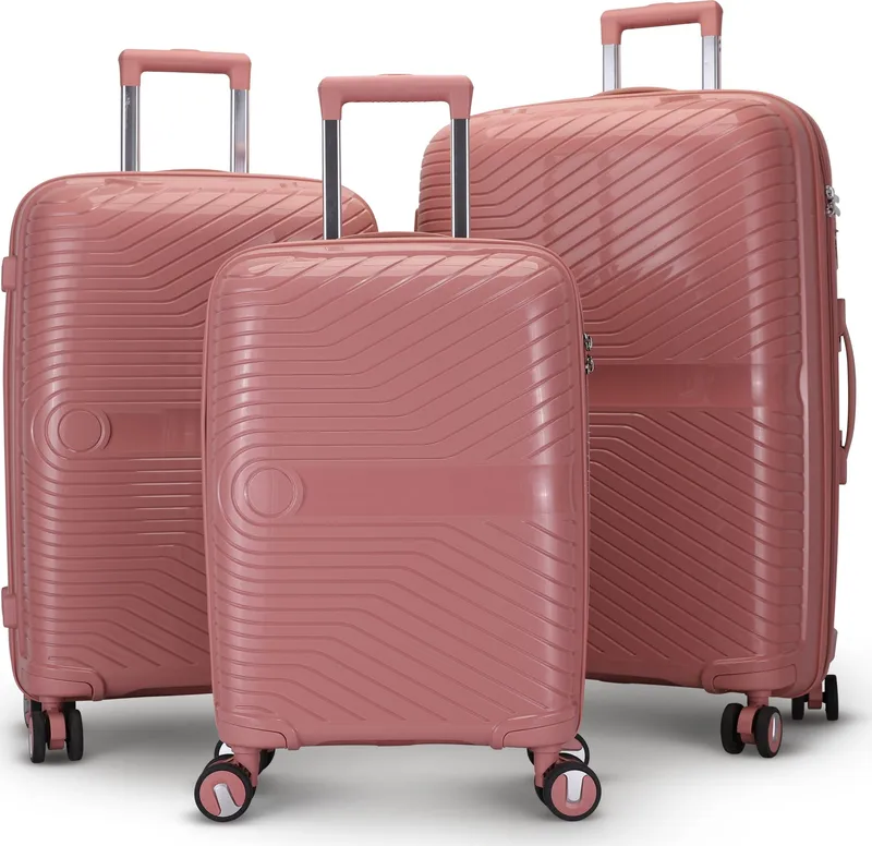 Resväska Oslo Set med 3 med Kodlås, Rosa